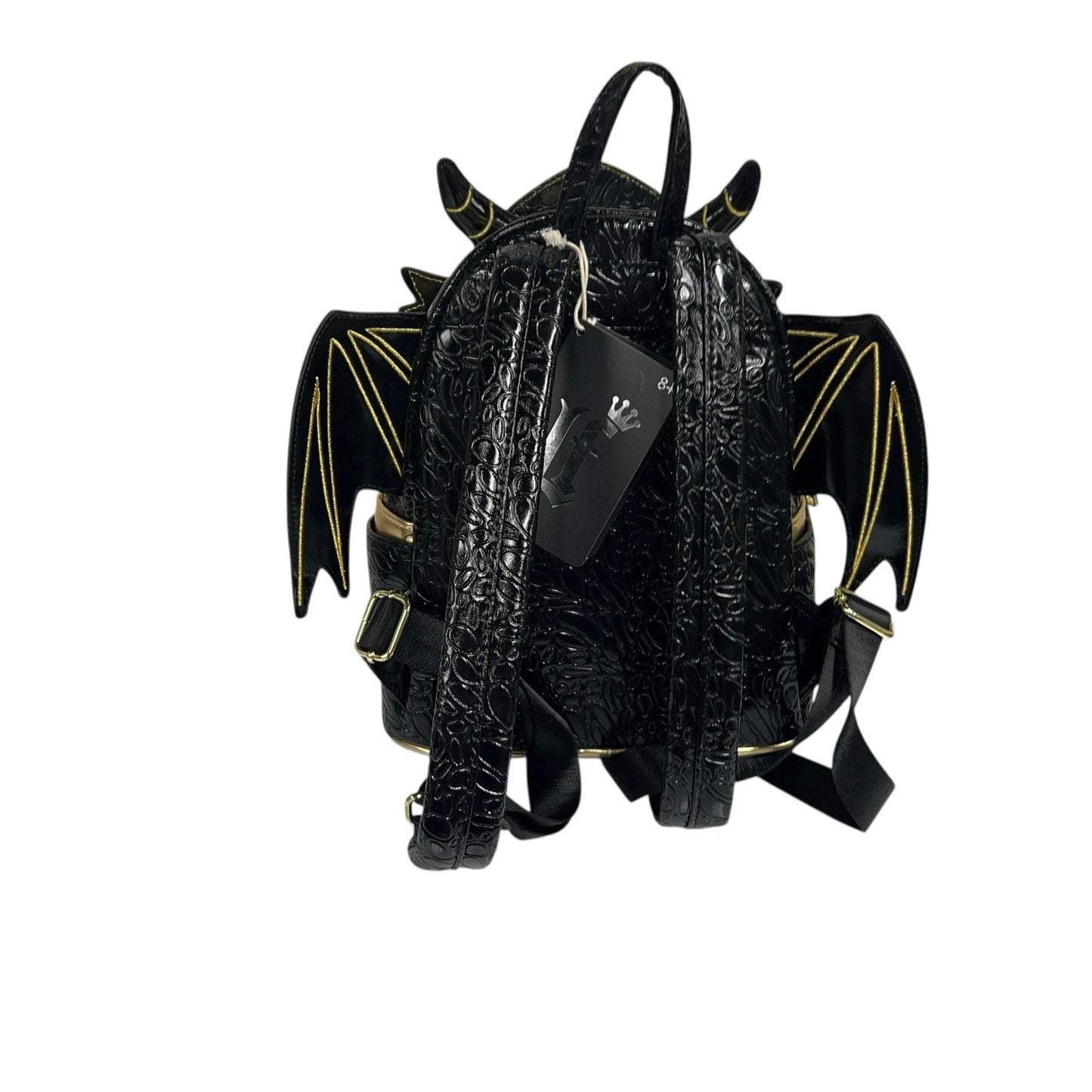 Loungefly Fantasy Books Gold & Black Fourth Wing Inspired Empyrean Dragon Mini Backpack
