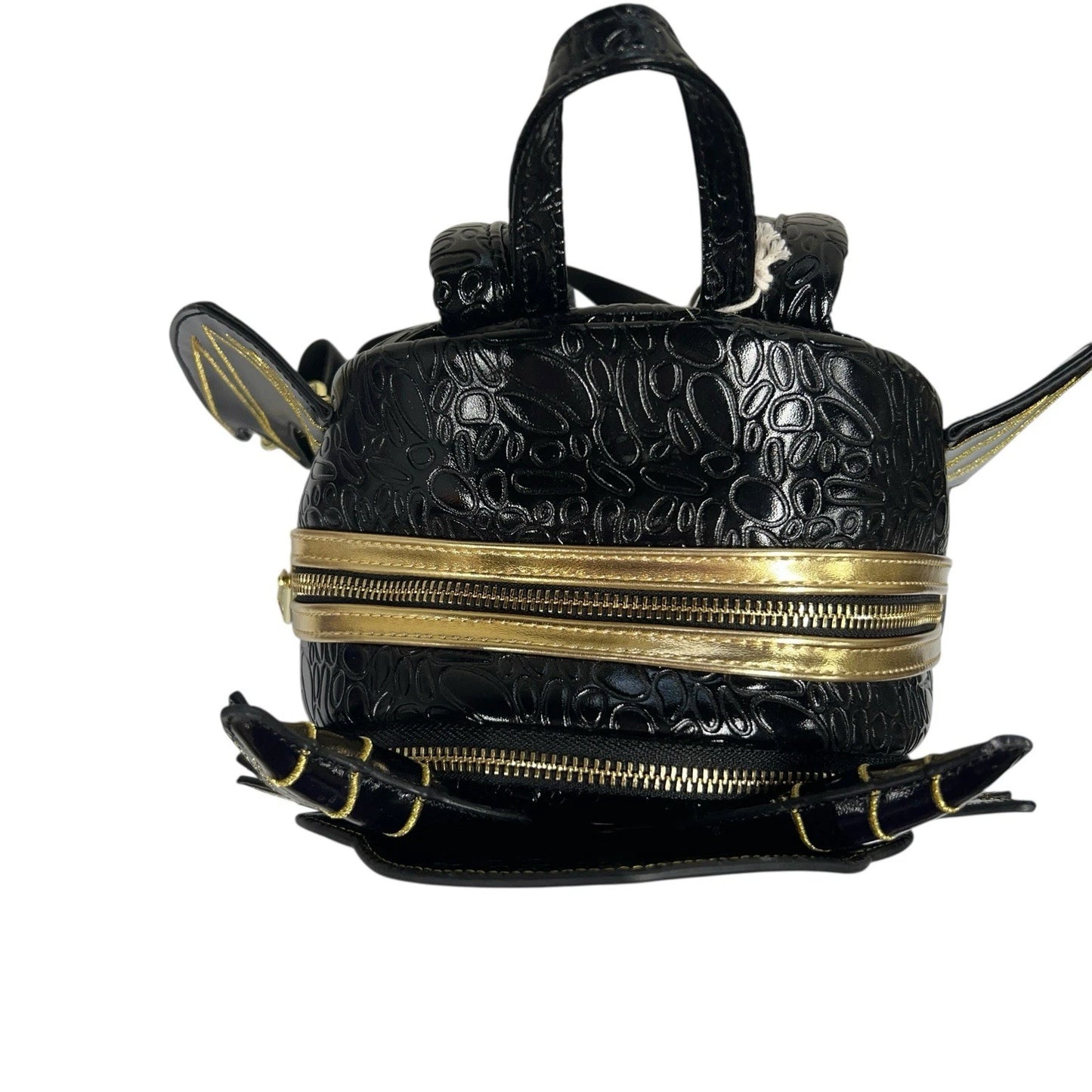 Loungefly Fantasy Books Gold & Black Fourth Wing Inspired Empyrean Dragon Mini Backpack