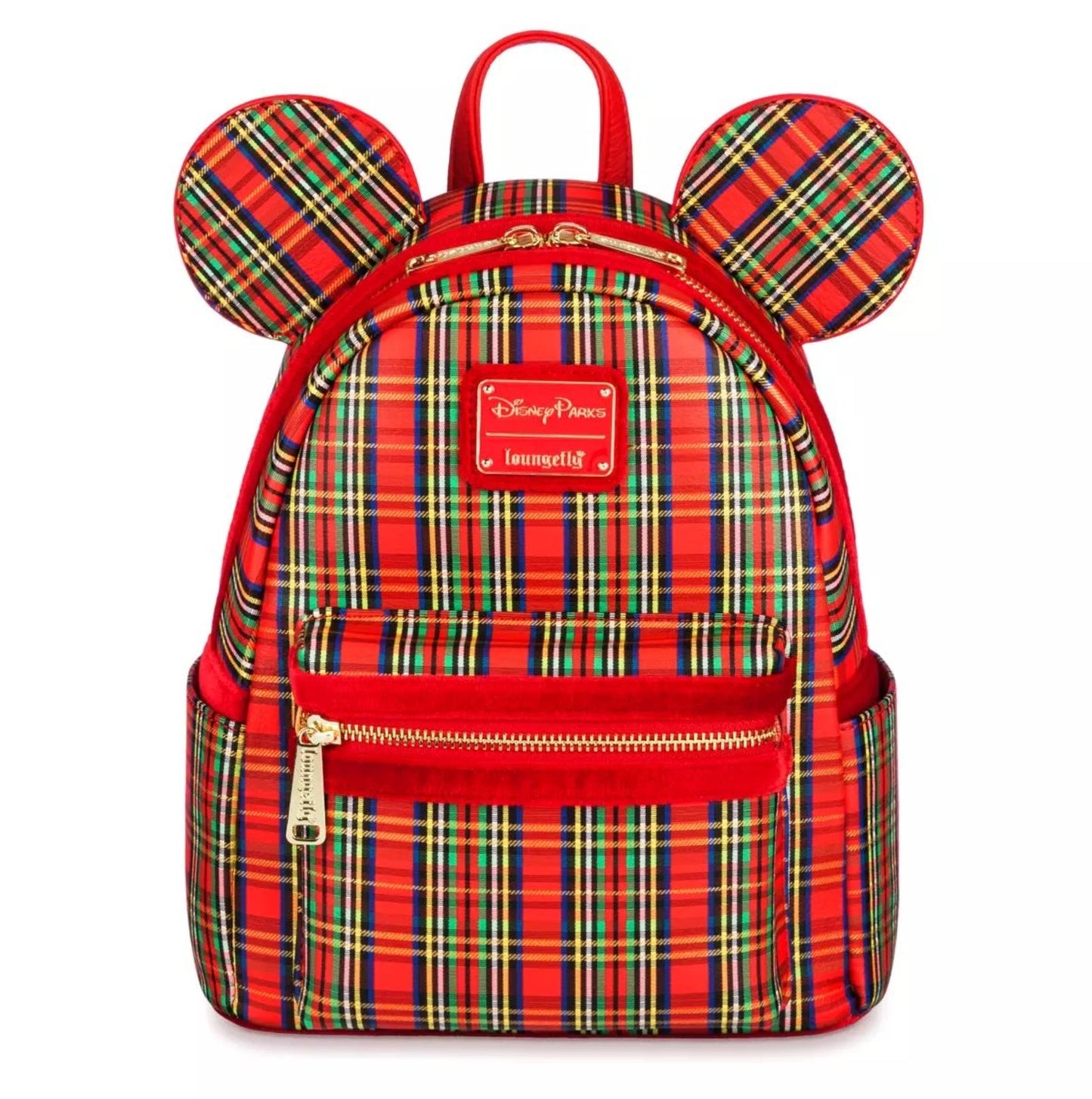 Disney Parks 2023 Classic Christmas Holiday Red Plaid Mini Backpack