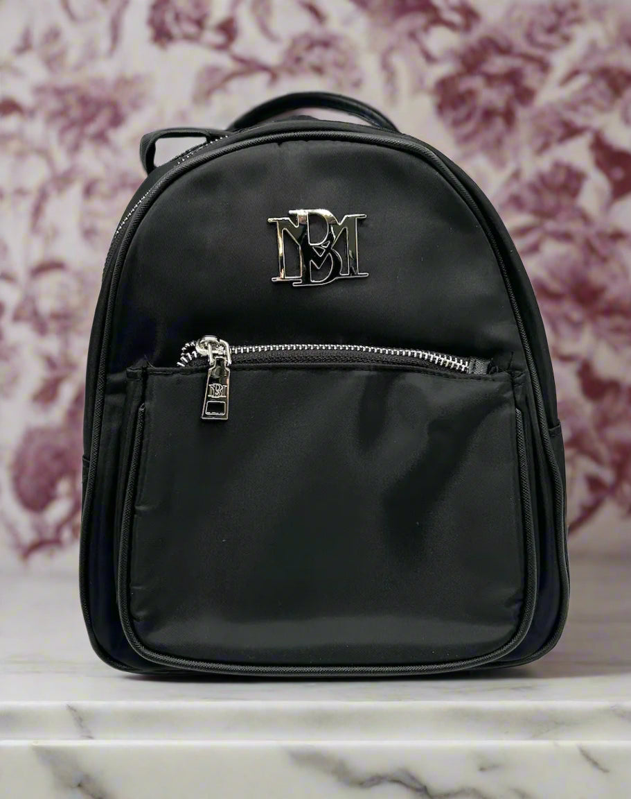 Badgely Mischka Black Nylon Mini Backpack
