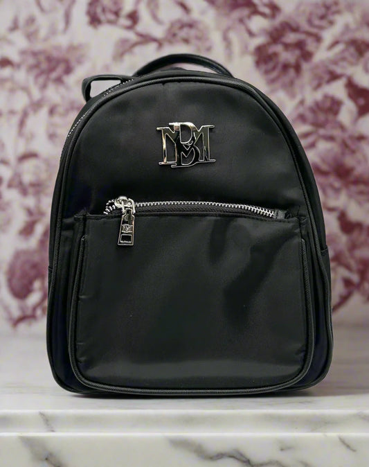 Badgely Mischka Black Nylon Mini Backpack