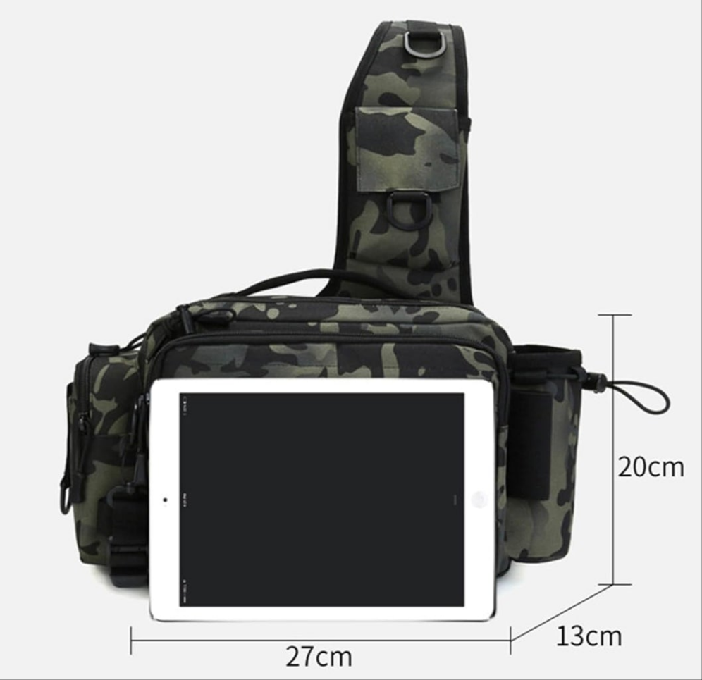 Fly Fishing Waist Tackle Bag, Fishing Tackle Fanny Pack for Men, Satchel Bag with Rod Holder