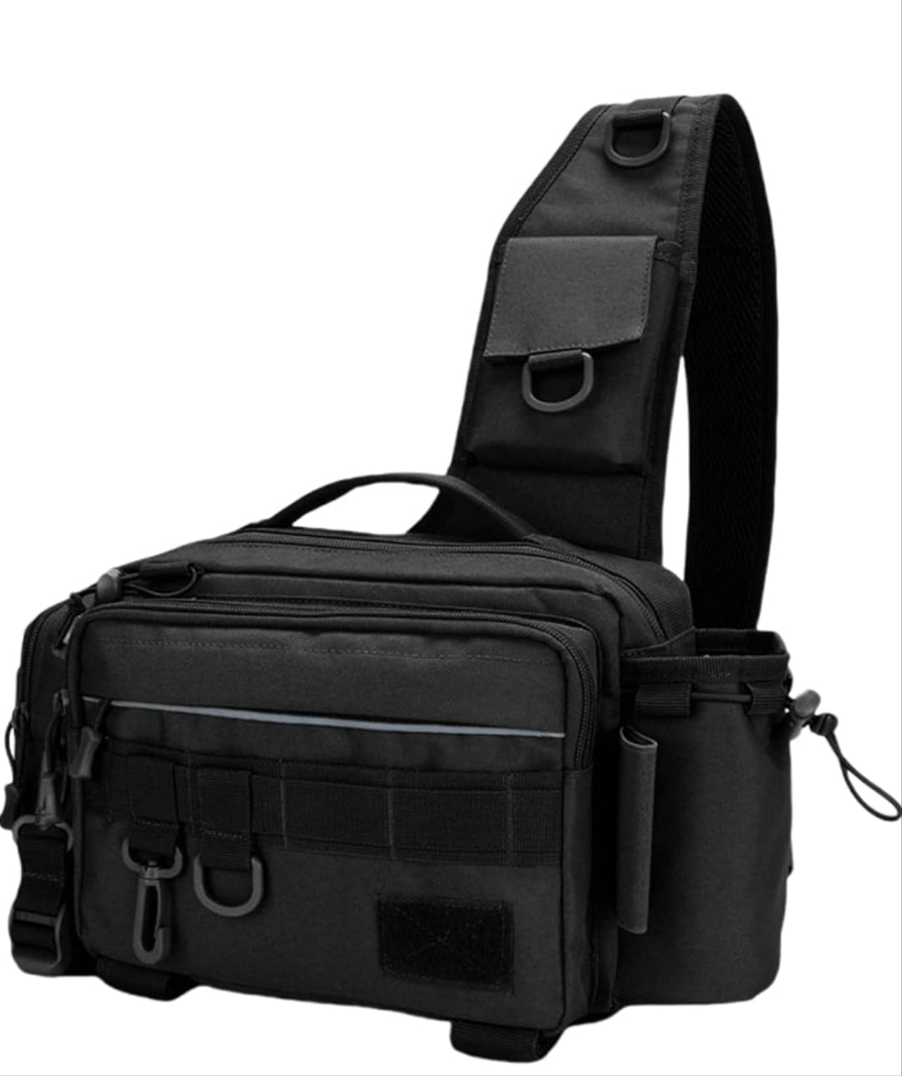 Fly Fishing Waist Tackle Bag, Fishing Tackle Fanny Pack for Men, Satchel Bag with Rod Holder