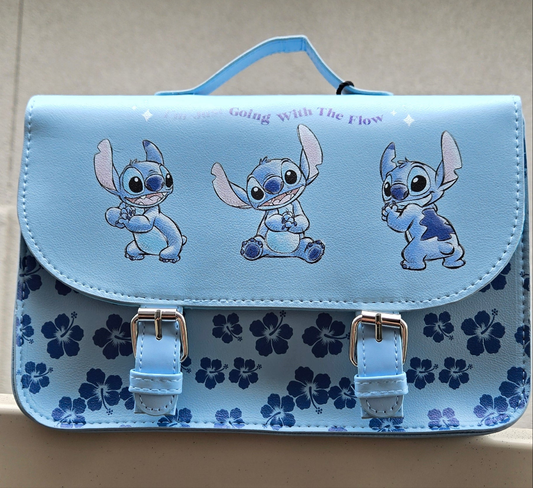 Disney Lilo & Stitch Blue Hibiscus Satchel Bag