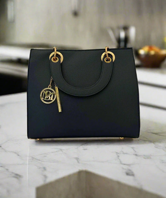 Badgely Mischka Navy Tote Luxury Handbag