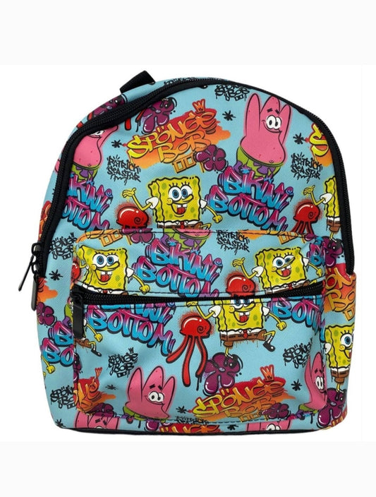 SpongeBob SquarePants Bikini Bottom Graffiti Print Nylon Mini Backpack