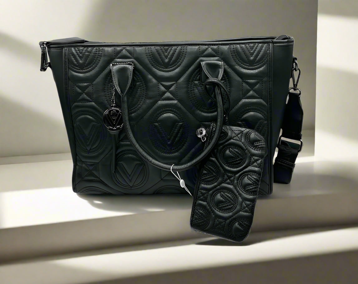 Valentino Orlandi Quilted Tote Bag with Computer Pocket Inside