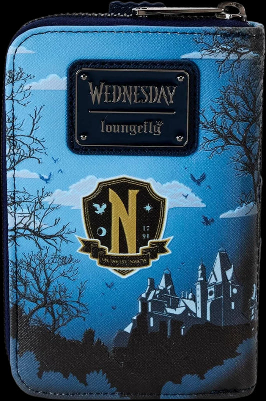 Wednesday Nevermore Castle  Zip Around Wallet