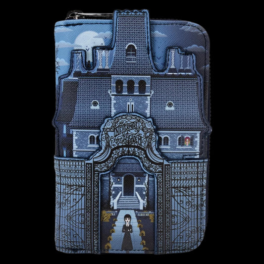 Wednesday Nevermore Castle  Zip Around Wallet