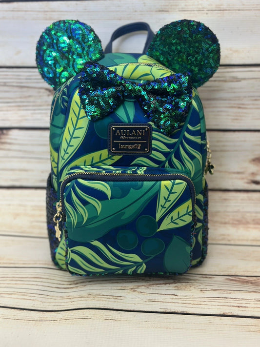 Disney Aulani Sequined Paradise Vibes Mini Backpack - Green and Blue