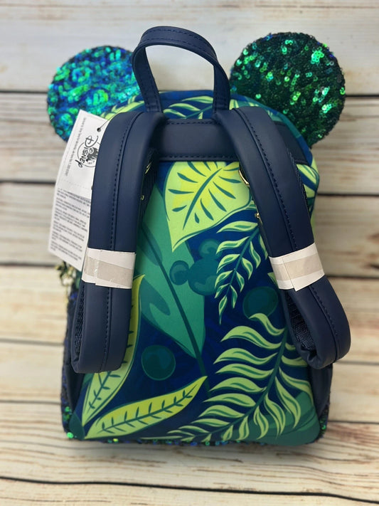 Disney Aulani Sequined Paradise Vibes Mini Backpack - Green and Blue