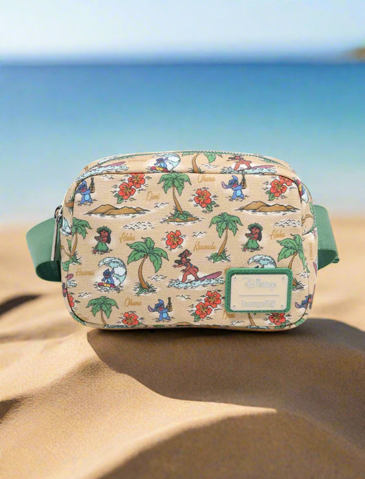 Disney Stitch Canvas Map Belt Bag