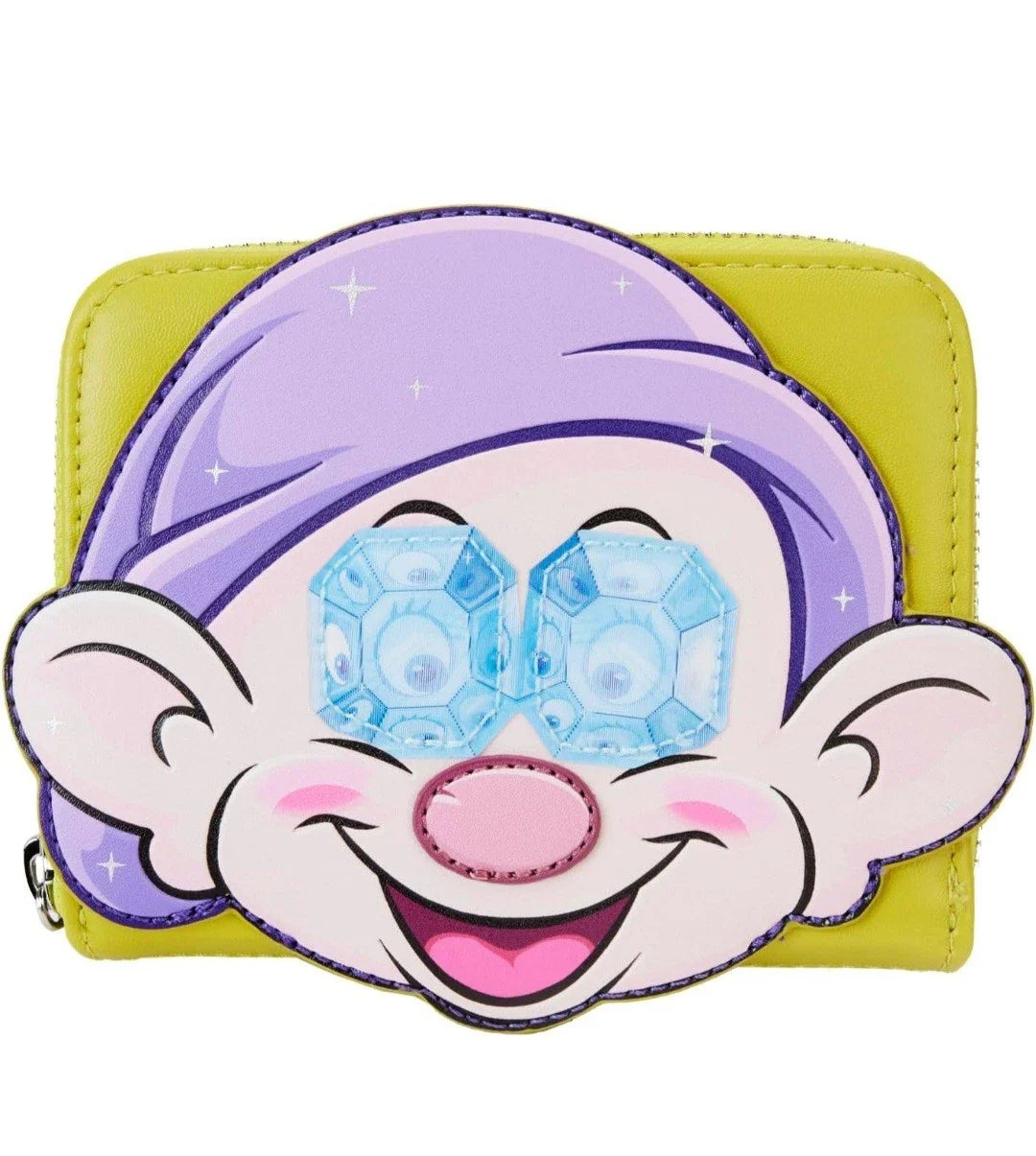 Disney Snow White and the Seven Dwarfs Dopey with Gems Collection Zip Around Wallet