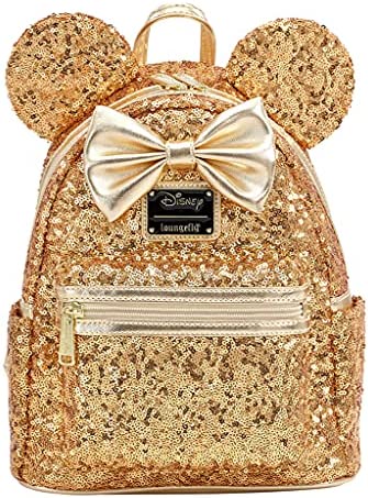 Disney Minnie Mouse Gold Sequin Mini Backpack