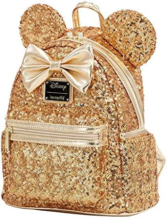 Disney Minnie Mouse Gold Sequin Mini Backpack