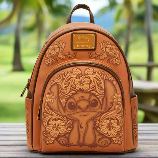 Disney Lilo & Stitch Tooled Brown Mini Backpack