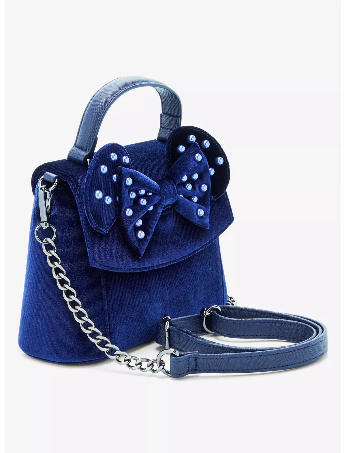 Disney Exclusive Minnie Mouse Cosplay Velvet Pearl Navy Crossbody