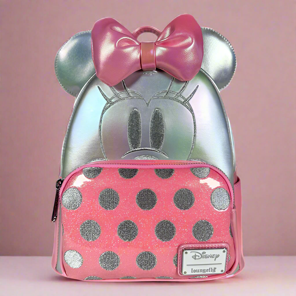 Disney Silver & Pink Minnie Mouse Mini Backpack