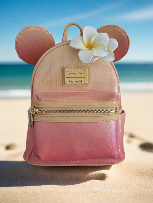 Disney Aulani Peach Plumeria Mini Backpack