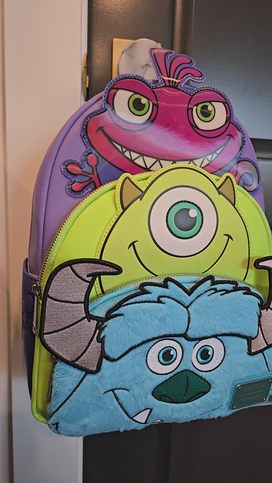 Disney Pixar Monster's Inc Triple Pocket Backpack