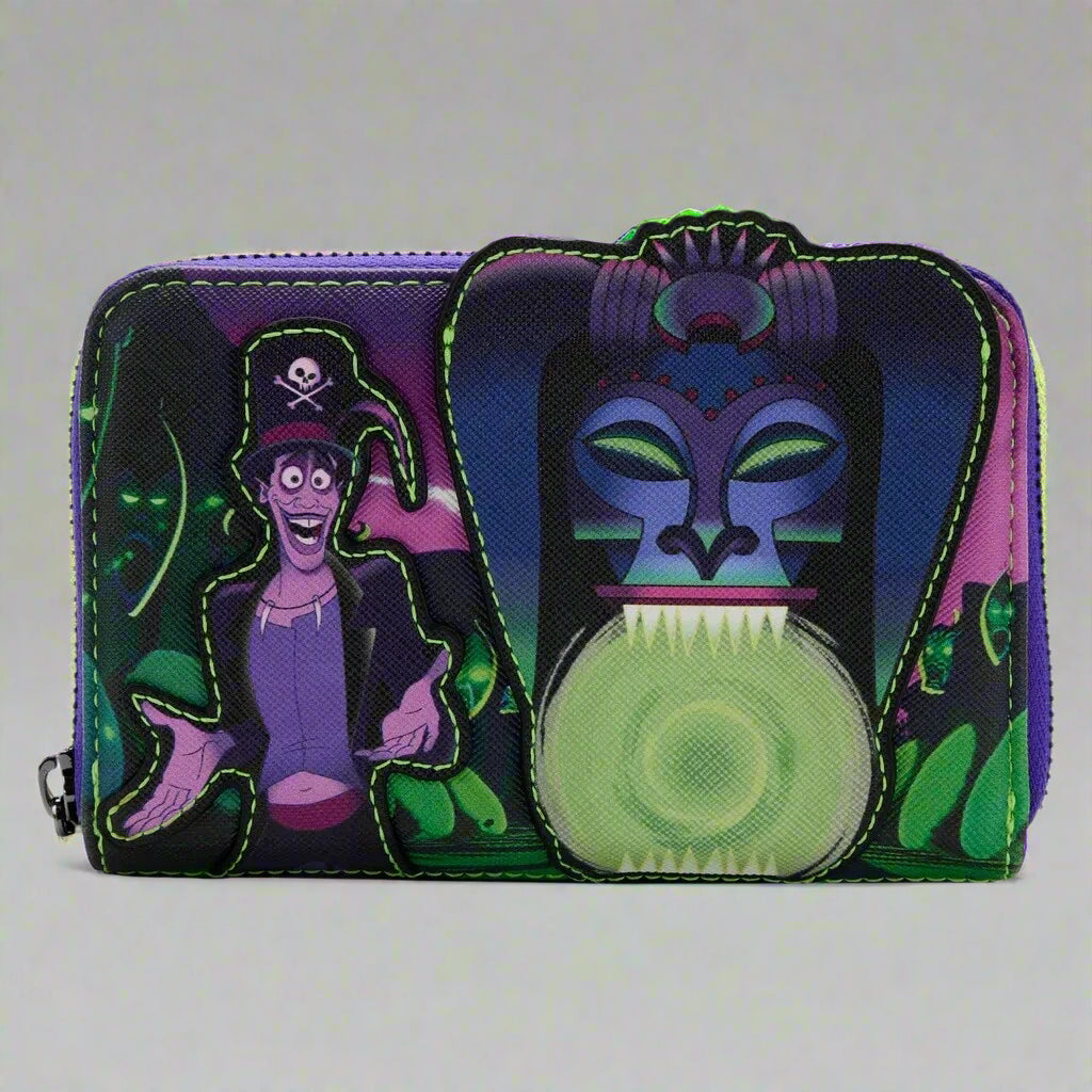 Disney Princess and the Frog Dr Facilier Glow in the Dark Zip Around Wallet