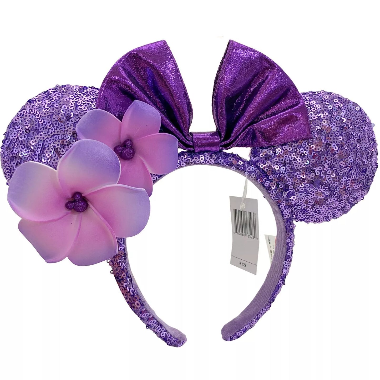 Disney Purple Minnie Plumeria Aulani Hawaii Mickey Mouse Sequins Ears