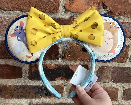 Disney Parks Ratatouille Chef Remy Emile Cheese Bow Ears Headband