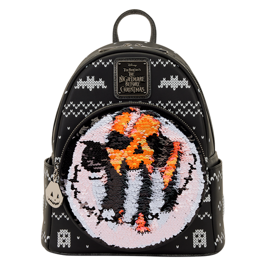 Disney NBC The Nightmare Before Christmas Jack Skellington Sequin Christmas Sweater Mini Backpack