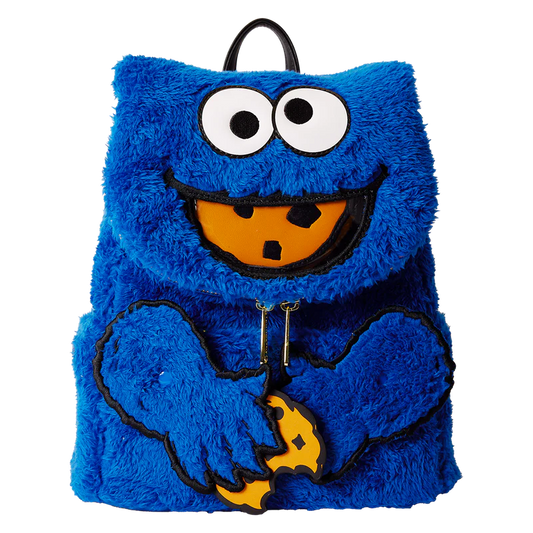 Sesame Street Cookie Monster Plush Cosplay Mini Backpack with Coin Bag