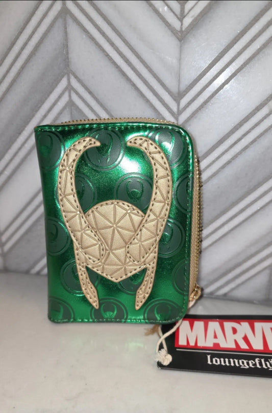 Disney Marvel Loki Metallic Zip Around Wallet