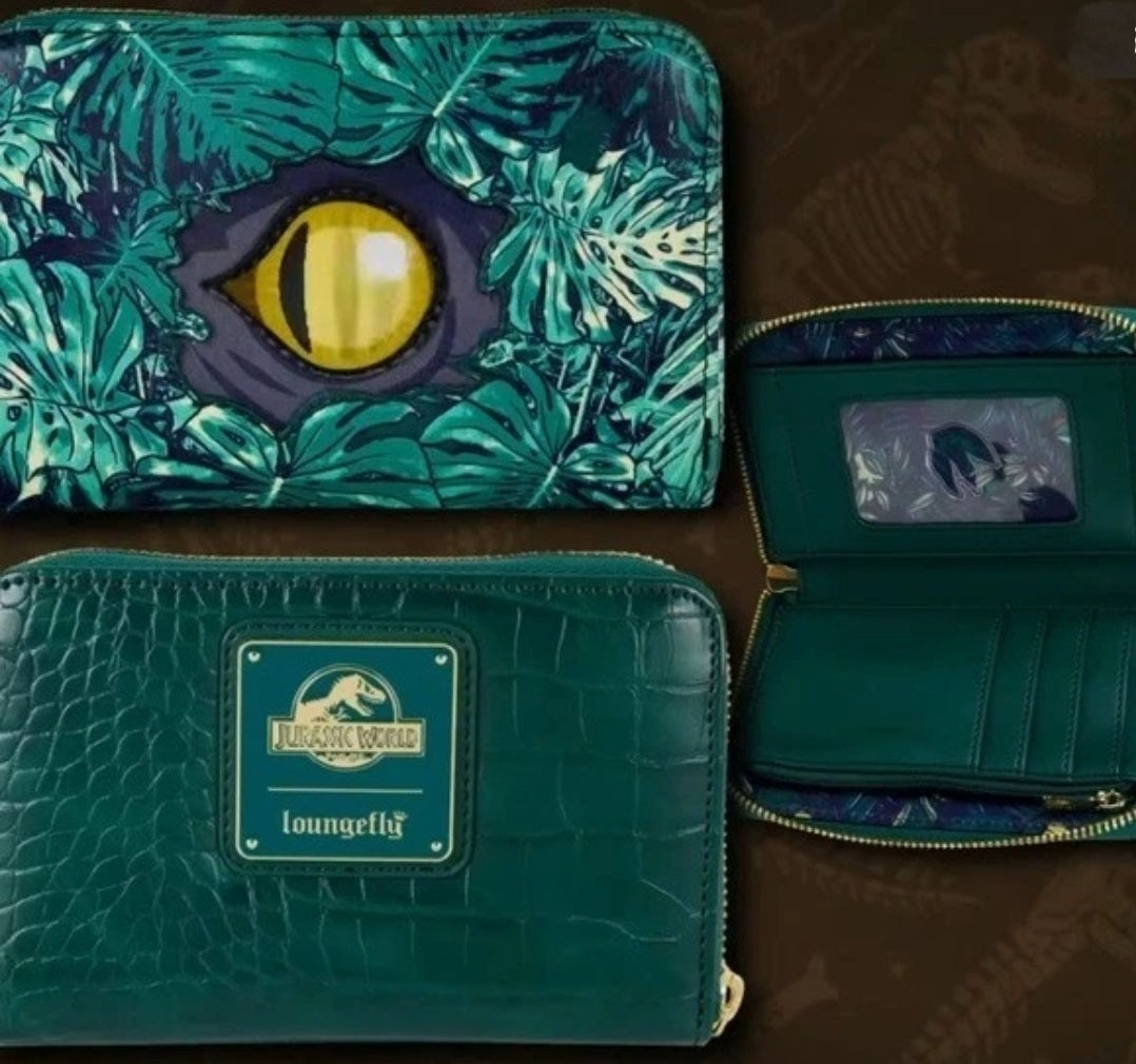 Disney Jurassic Park Velociraptor Lenticular Zip Around Wallet