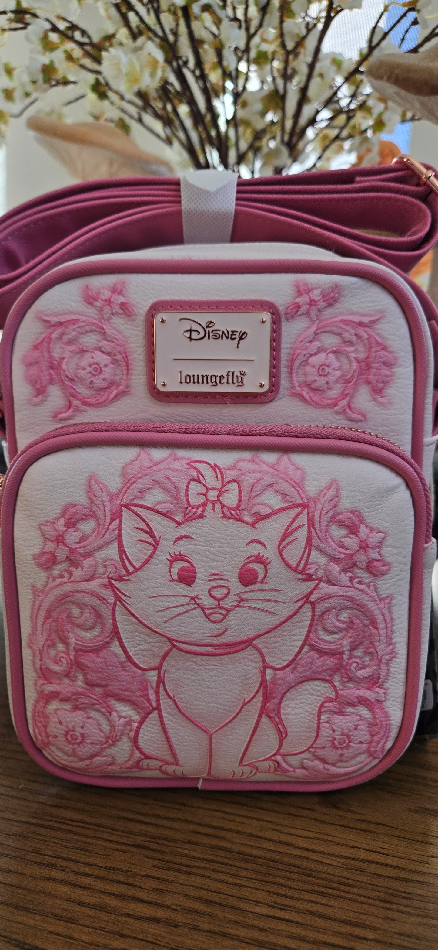 Disney Aristocats Marie Pink Tooling Flight Crossbody