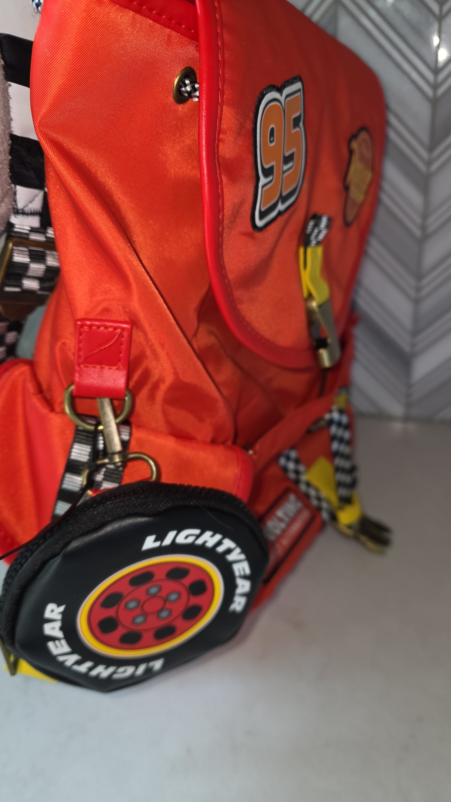 Disney Pixar Cars Lightening McQueen School Backpack with Night Light