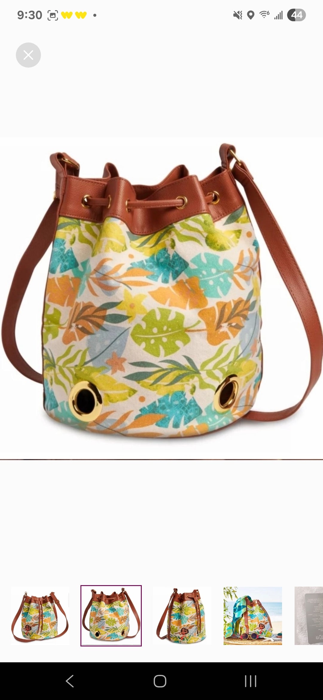 Disney Moana Canvas Bucket Purse