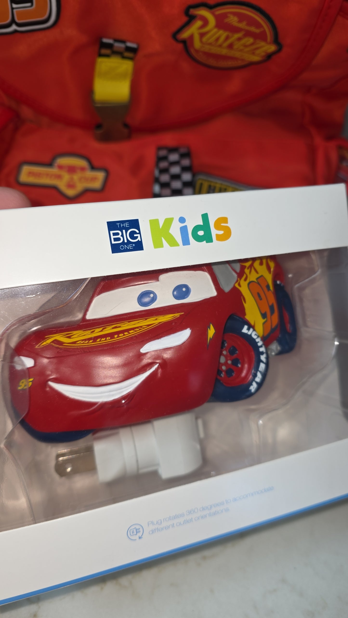 Disney Pixar Cars Lightening McQueen School Backpack with Night Light