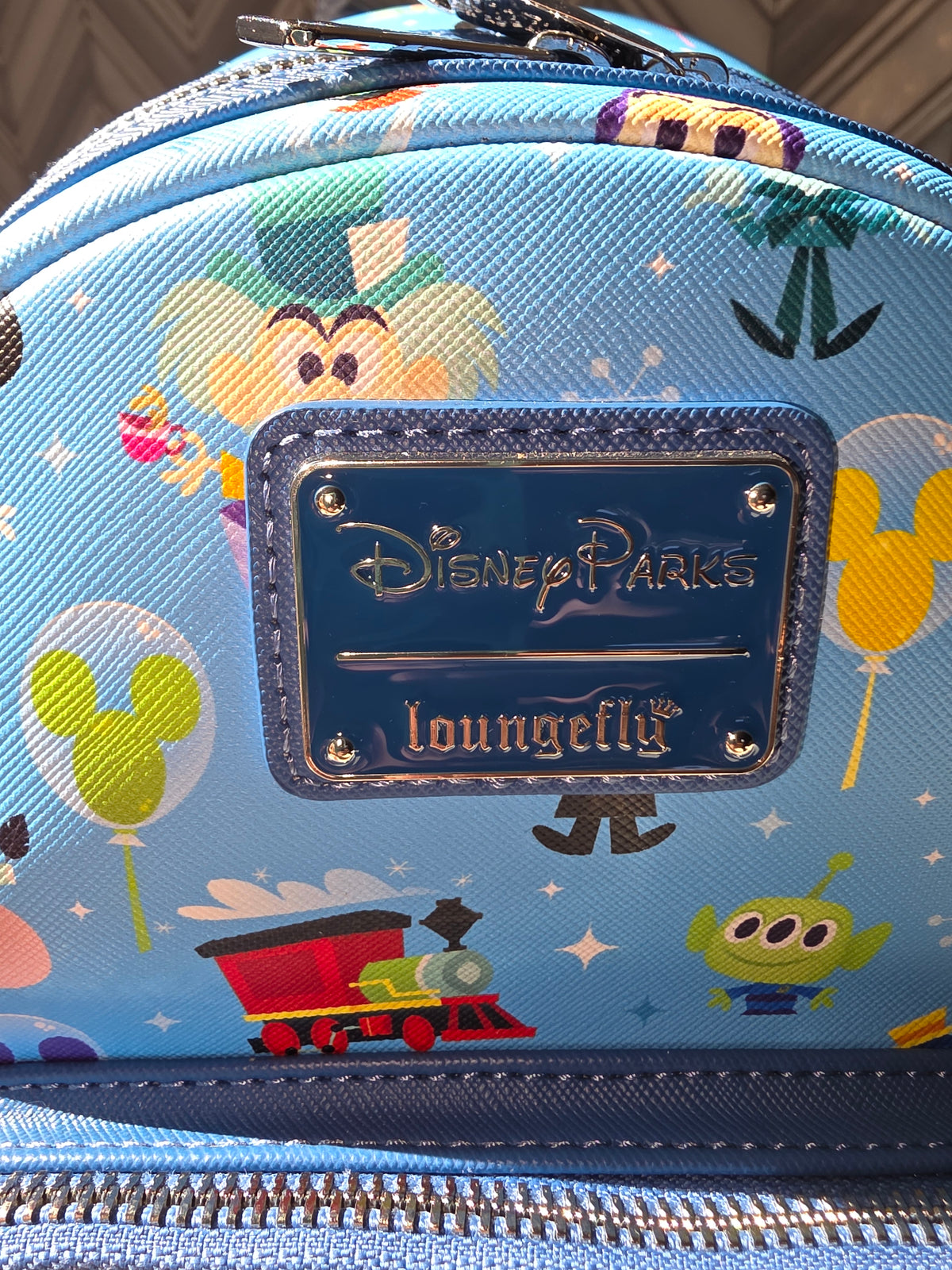 BP: Loungefly Disney Parks Chibi Character and Balloon AOP Mini Backpack