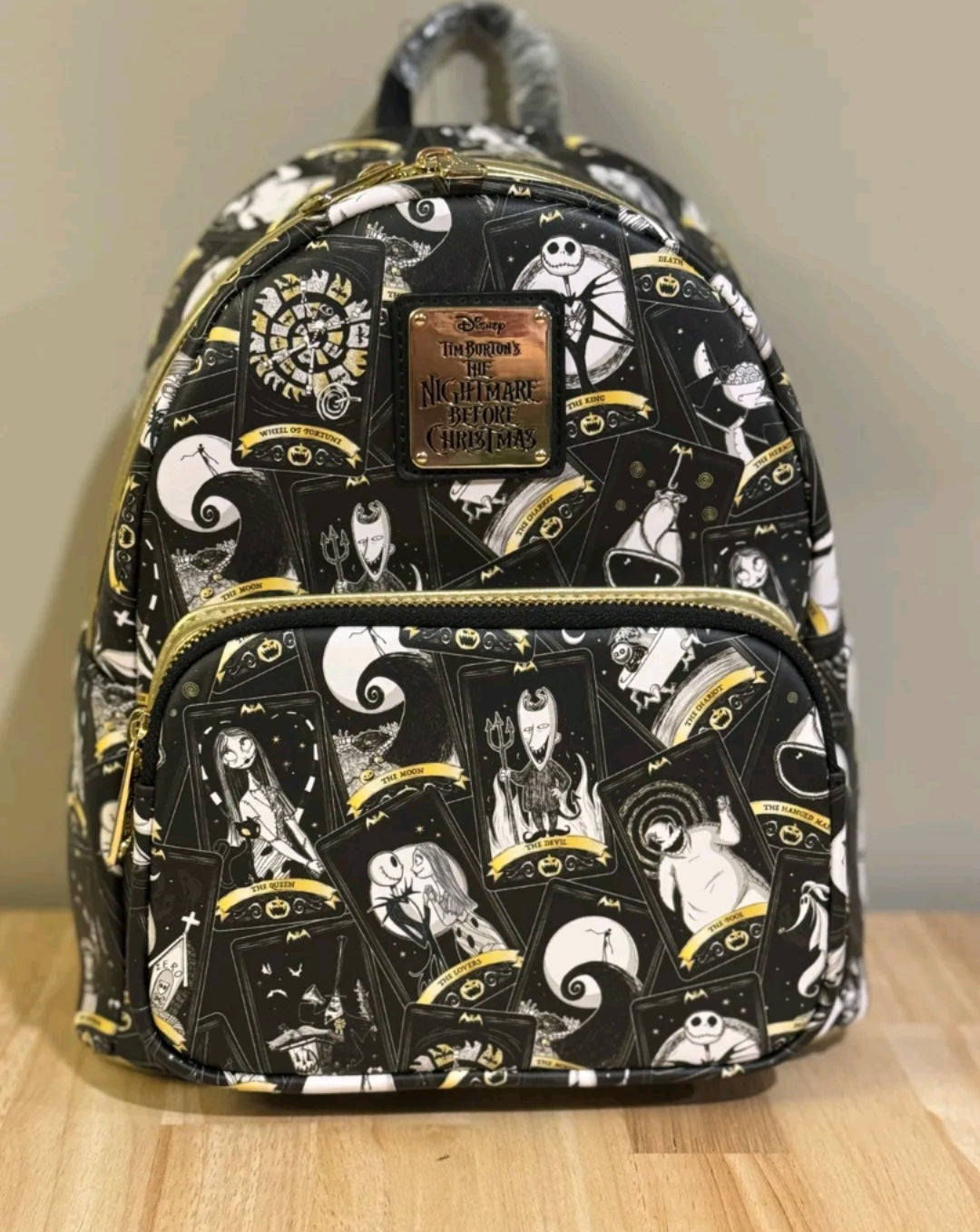 BP: Disney NBC The Nightmare Before Christmas AOP Gold and Black Mini Backpack
