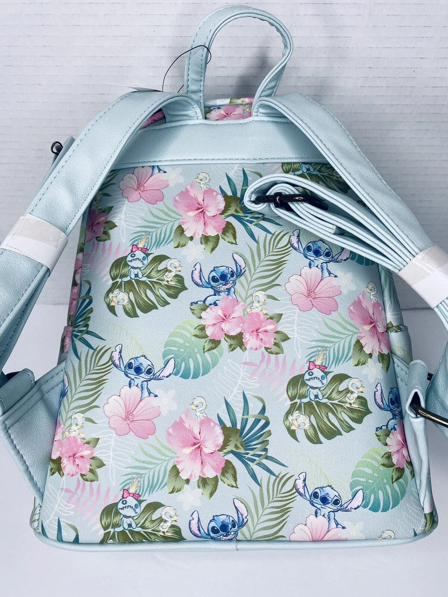 Disney Stitch Scrump Ducks Tropical Floral UK Exclusive Mini Backpack