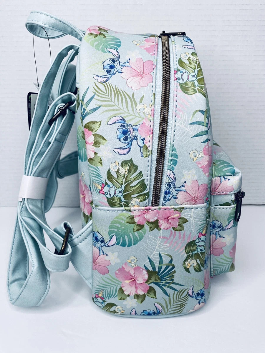 Disney Stitch Scrump Ducks Tropical Floral UK Exclusive Mini Backpack