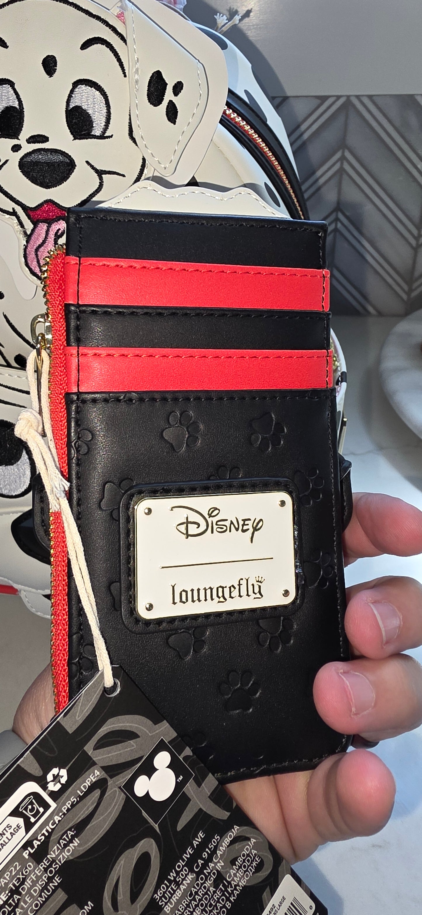 BUNDLE: Loungefly Disney 101 Dalmations Mini Backpack and Matching Card Holder Wallet