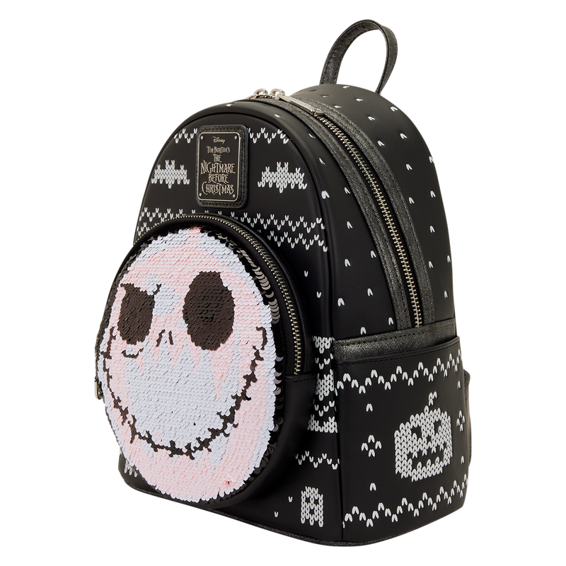 Disney NBC The Nightmare Before Christmas Jack Skellington Sequin Christmas Sweater Mini Backpack