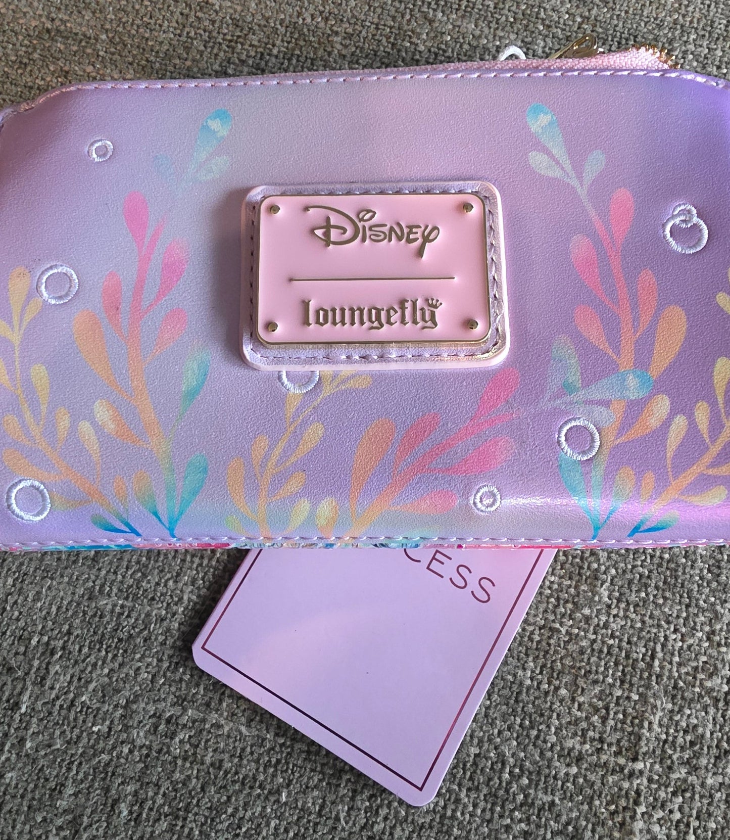 WALLET: Loungefly Disney The Little Mermaid Ariel Soft Floral Iridescent Indexer Wallet