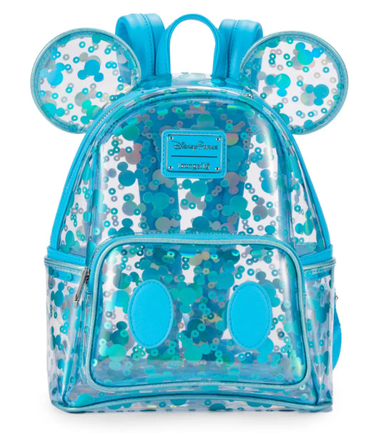Disney Parks Mickey Mouse Icon Clear Blue Mini Backpack