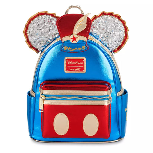 Disney Parks Mickey Mouse Main Attraction Dumbo 50th Anniversary Limited Edition Sequin Mini Backpack