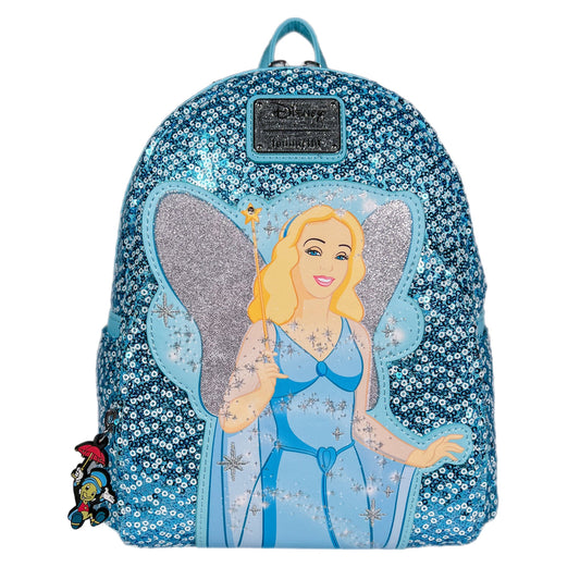 Disney Pinocchio Blue Fairy Light Up Sequin Mini Backpack