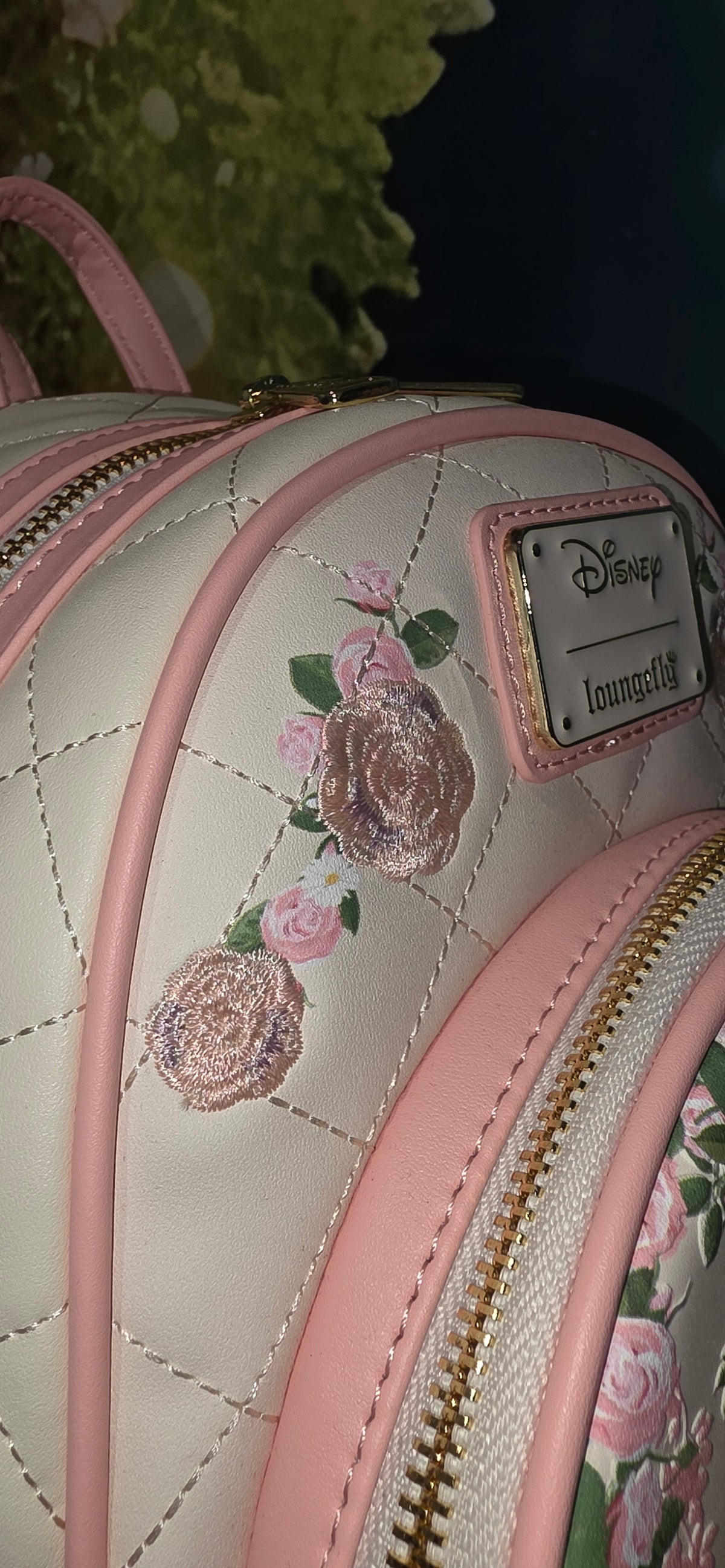 BUNDLE: Loungefly Disney Beauty and the Beast Belle Tea Time Roses Mini Backpack and Matching Indexer Wallet
