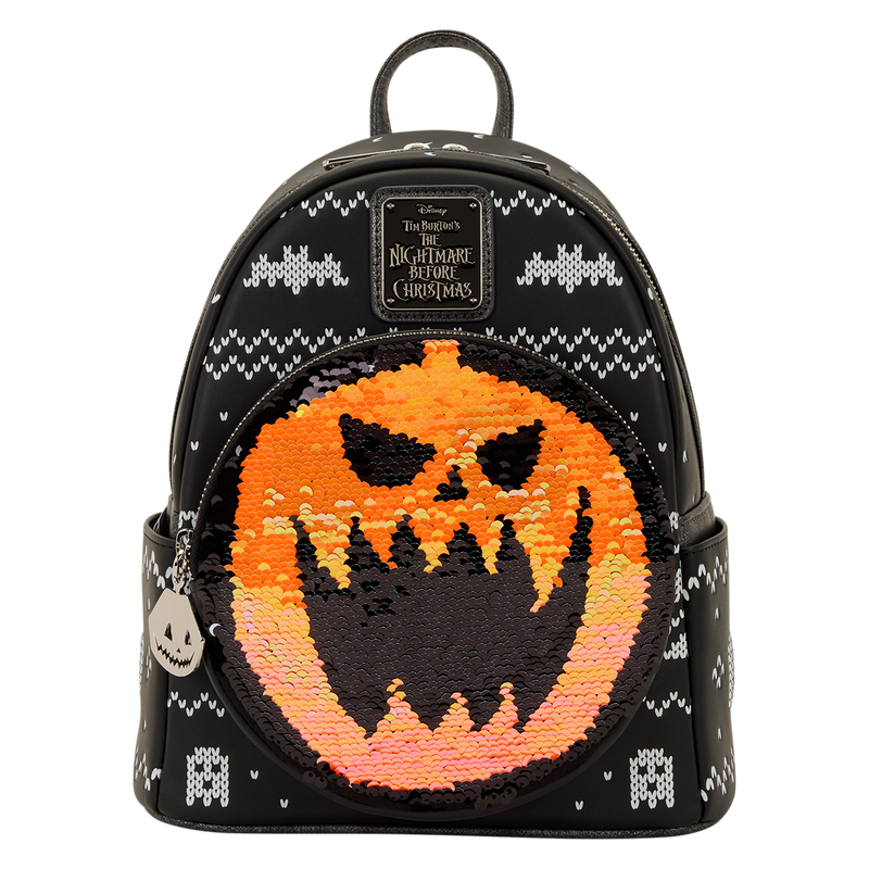Disney NBC The Nightmare Before Christmas Jack Skellington Sequin Christmas Sweater Mini Backpack