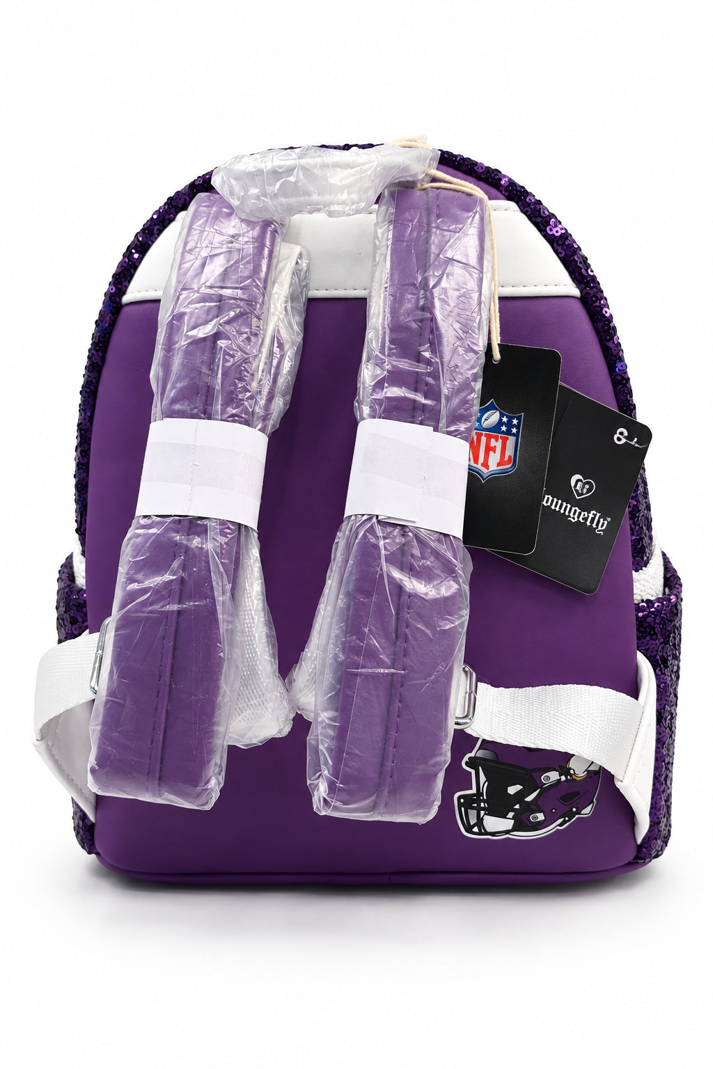 BP: Loungefly NFL Minnesota Vikings Football Sequin Mini Backpack