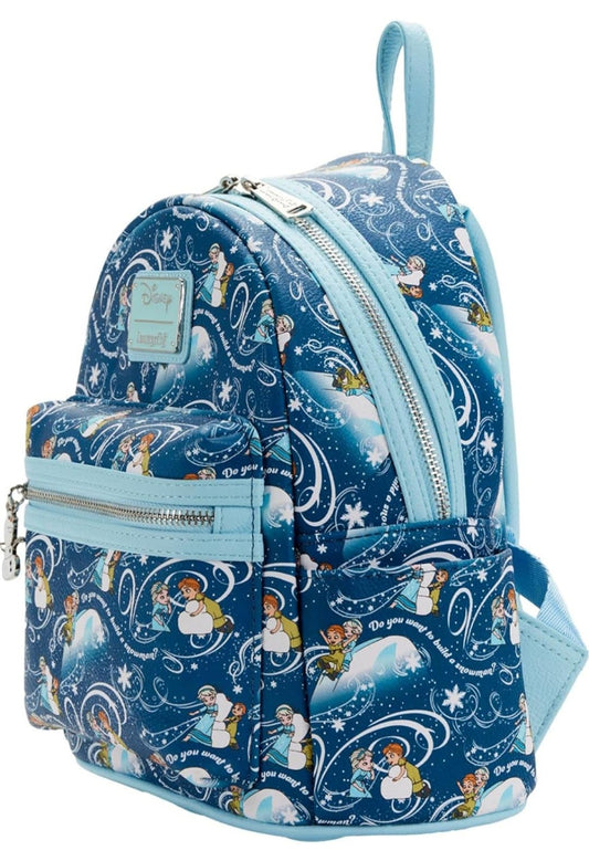 Disney Frozen Elsa and Anna Build a Snowman AOP Mini Backpack