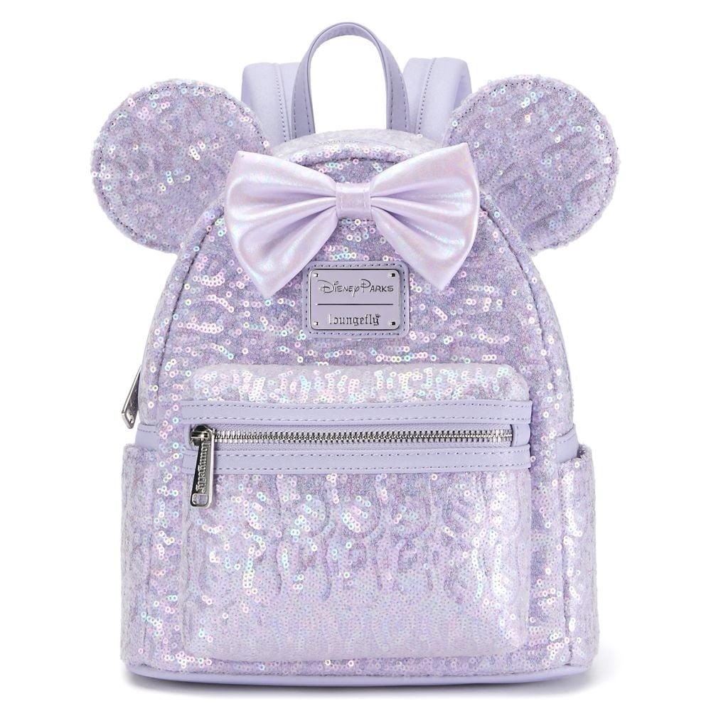 Disney Parks Minnie Mouse Opalescent Lavender Sequin Mini Backpack